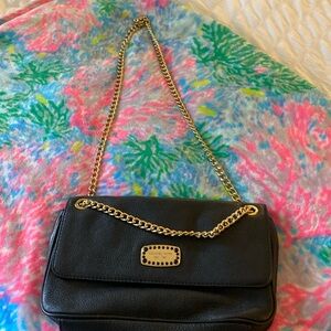 Michael Kors black handbag with gold chain